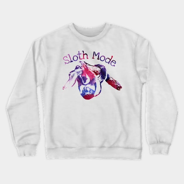 Sloth Mode  Purple Watercolor Crewneck Sweatshirt by Nartissima